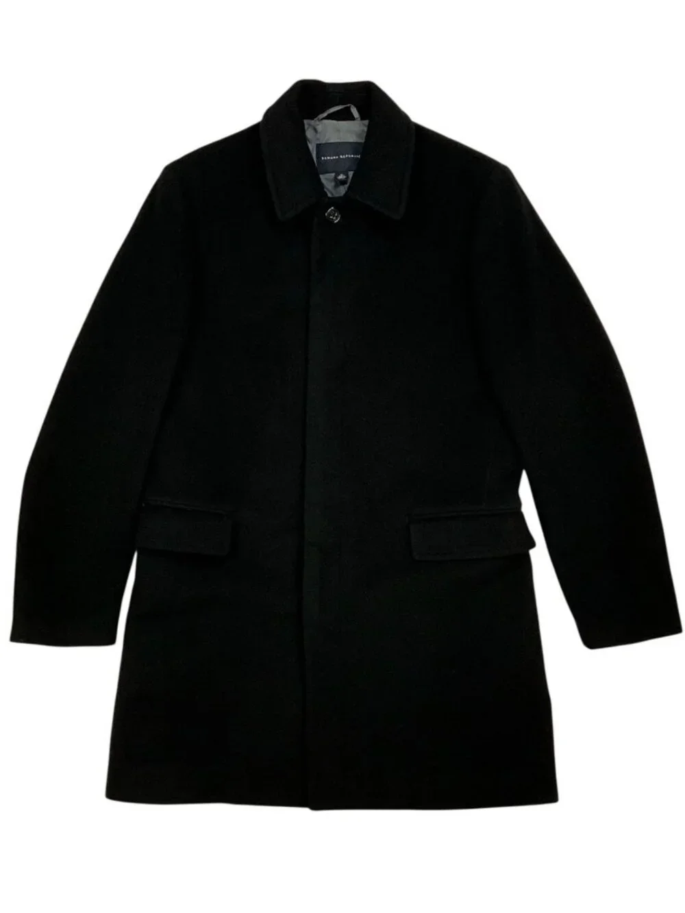 Banana Republic Wool Car Coat M Black Mid Length Fall